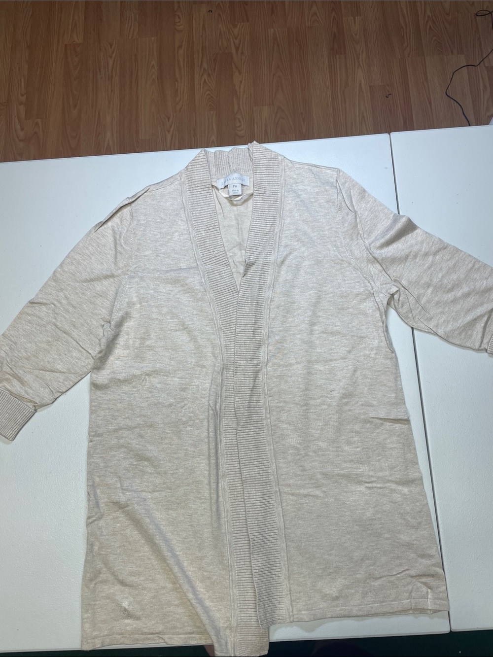 Laura Ashley Cream Open-Front Cardigan Sweater